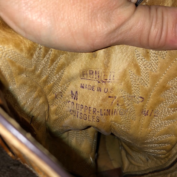 TAN ALL LEATHER COWGIRL BOOTS SZ 6M - Picture 3 of 7